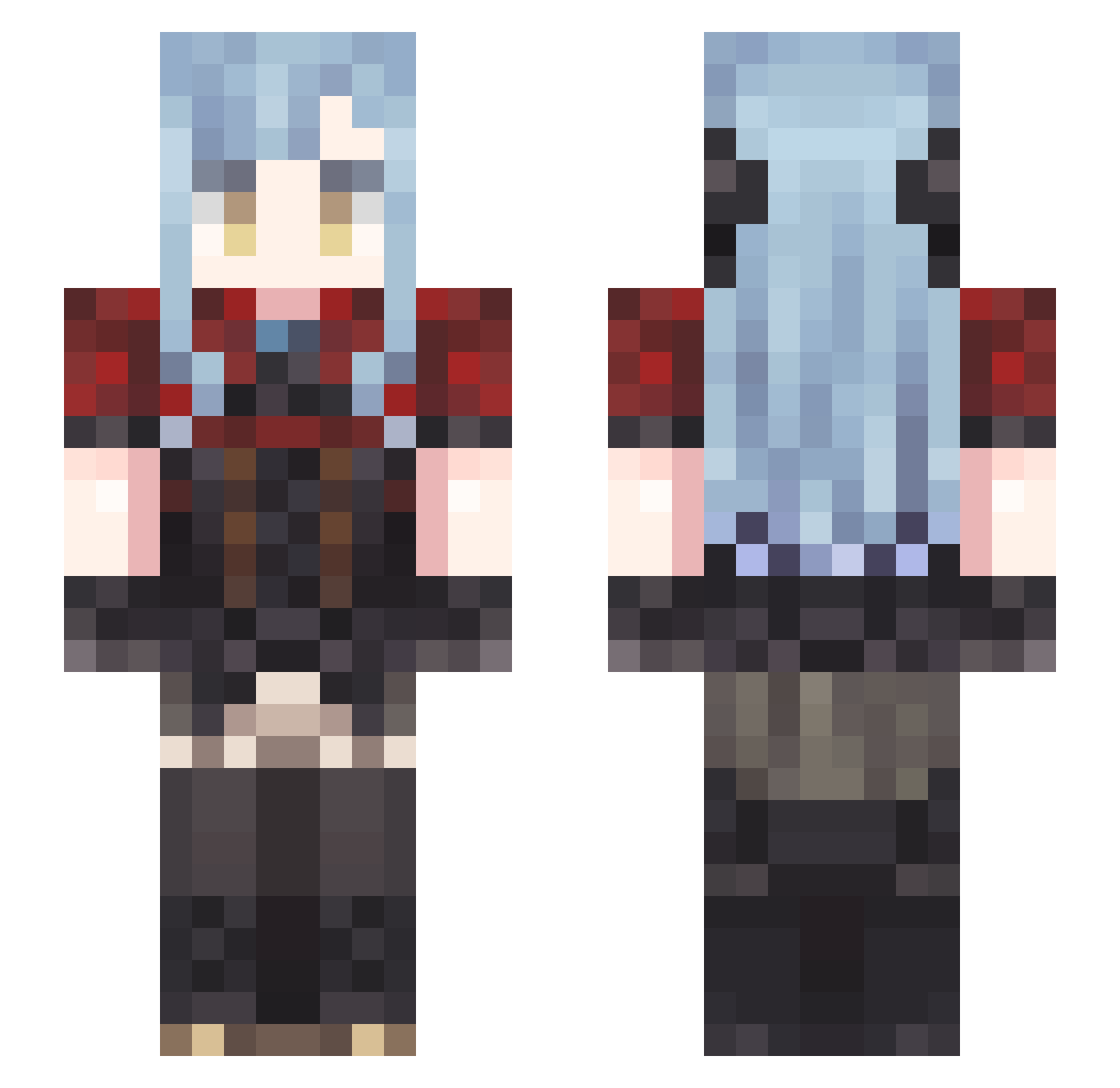 Syringa01 Minecraft skin, front and back view