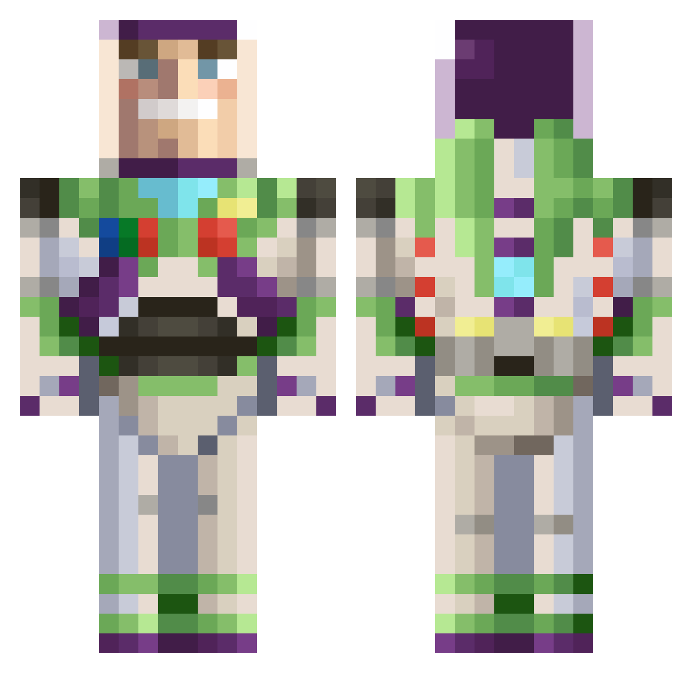 ubrio Minecraft skin, front and back view