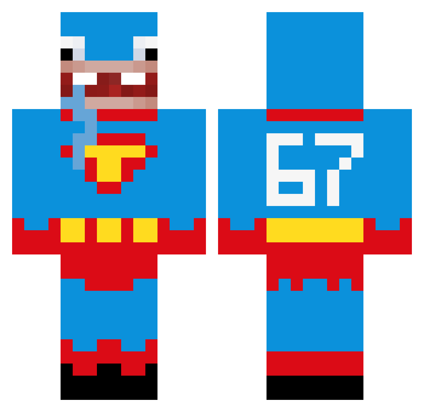 Dragooon67 Minecraft skin, front and back view