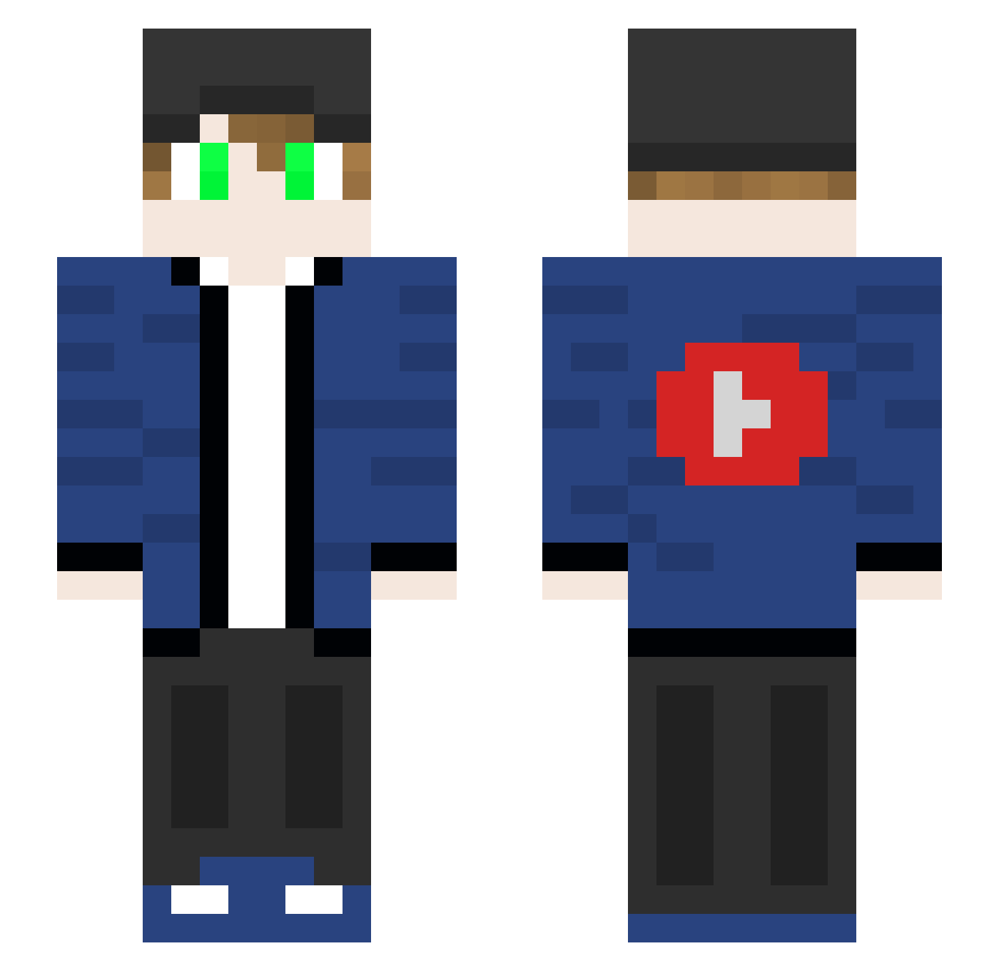 Conwolf2 Minecraft skin, front and back view