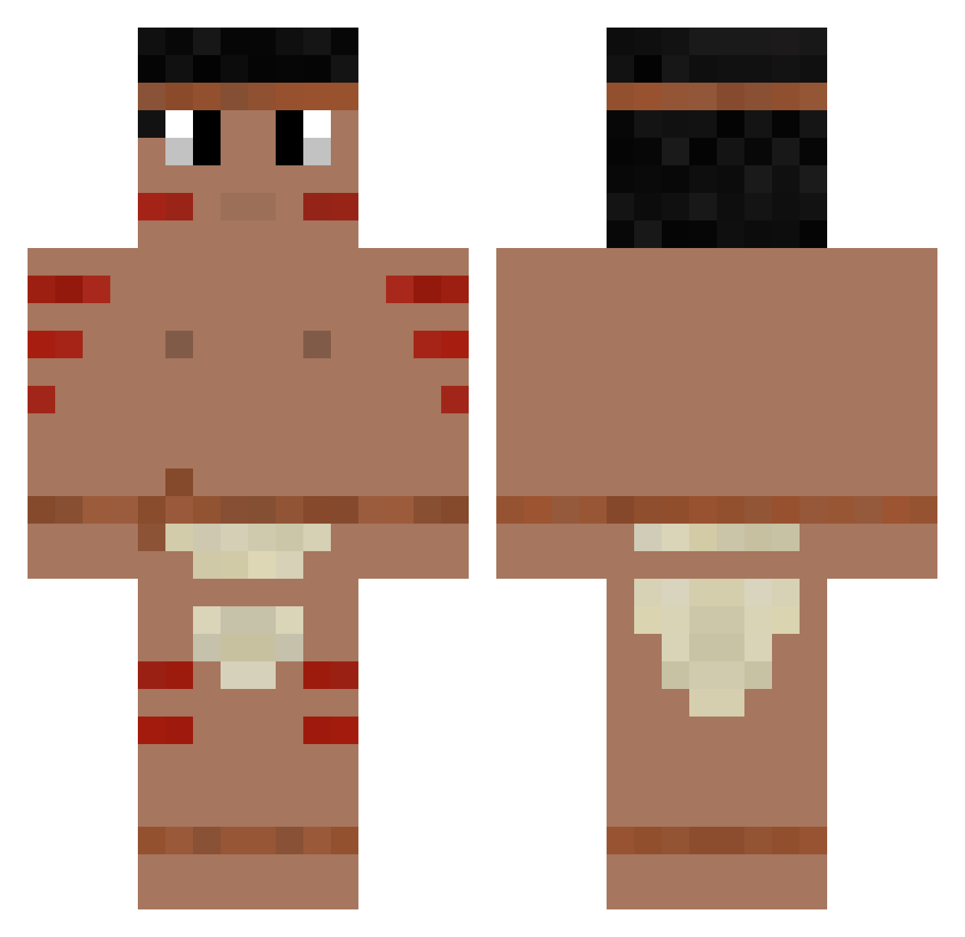MixS2 Minecraft skin, front and back view