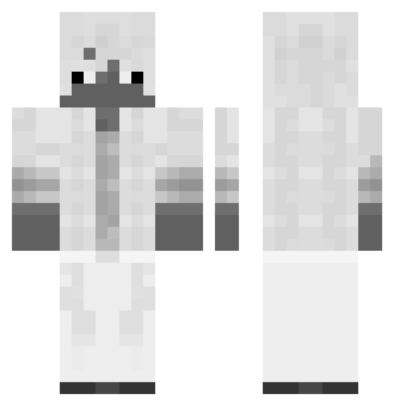 Tlegz Minecraft skin, front and back view