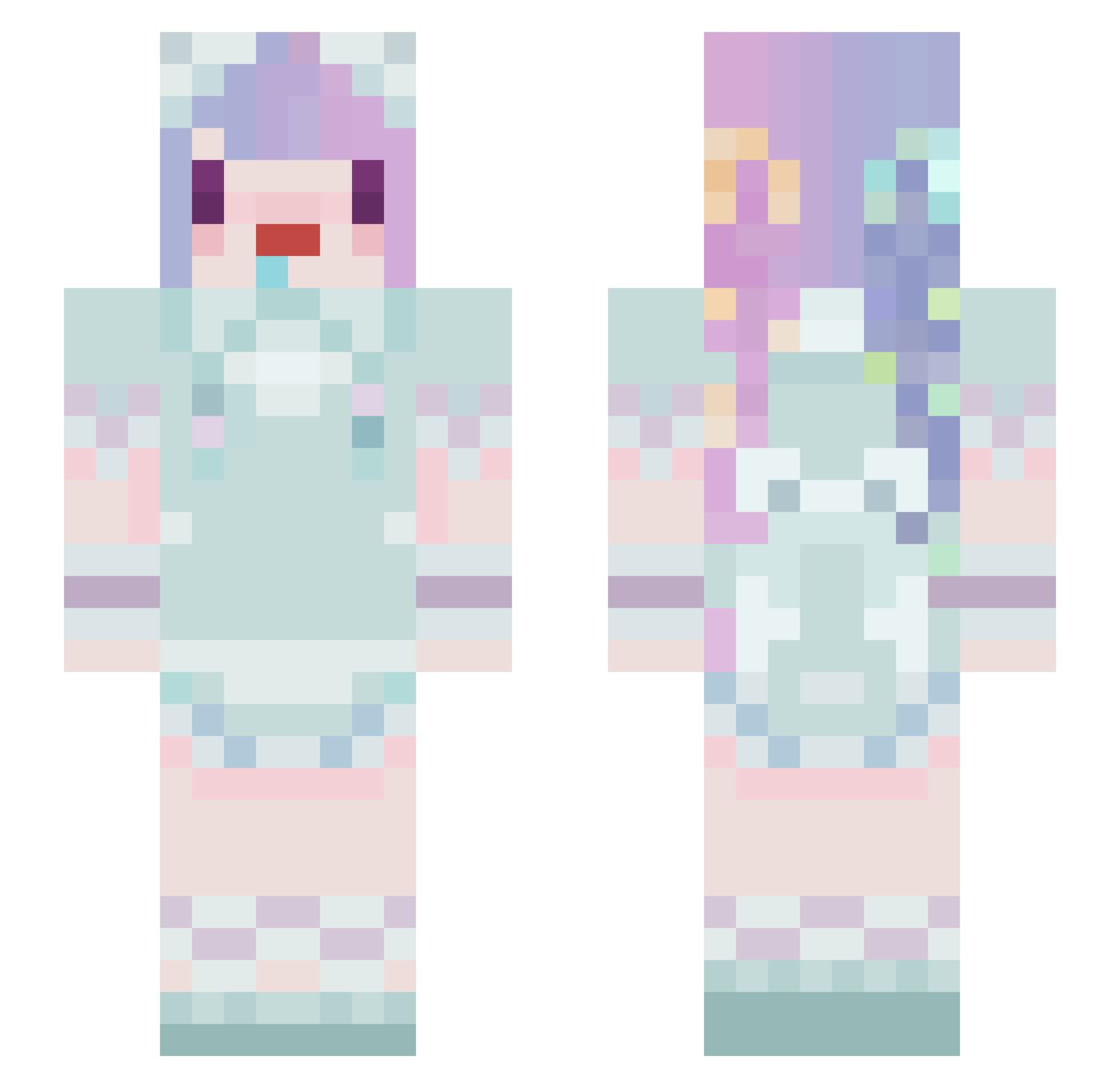 KeiOuO Minecraft skin, front and back view