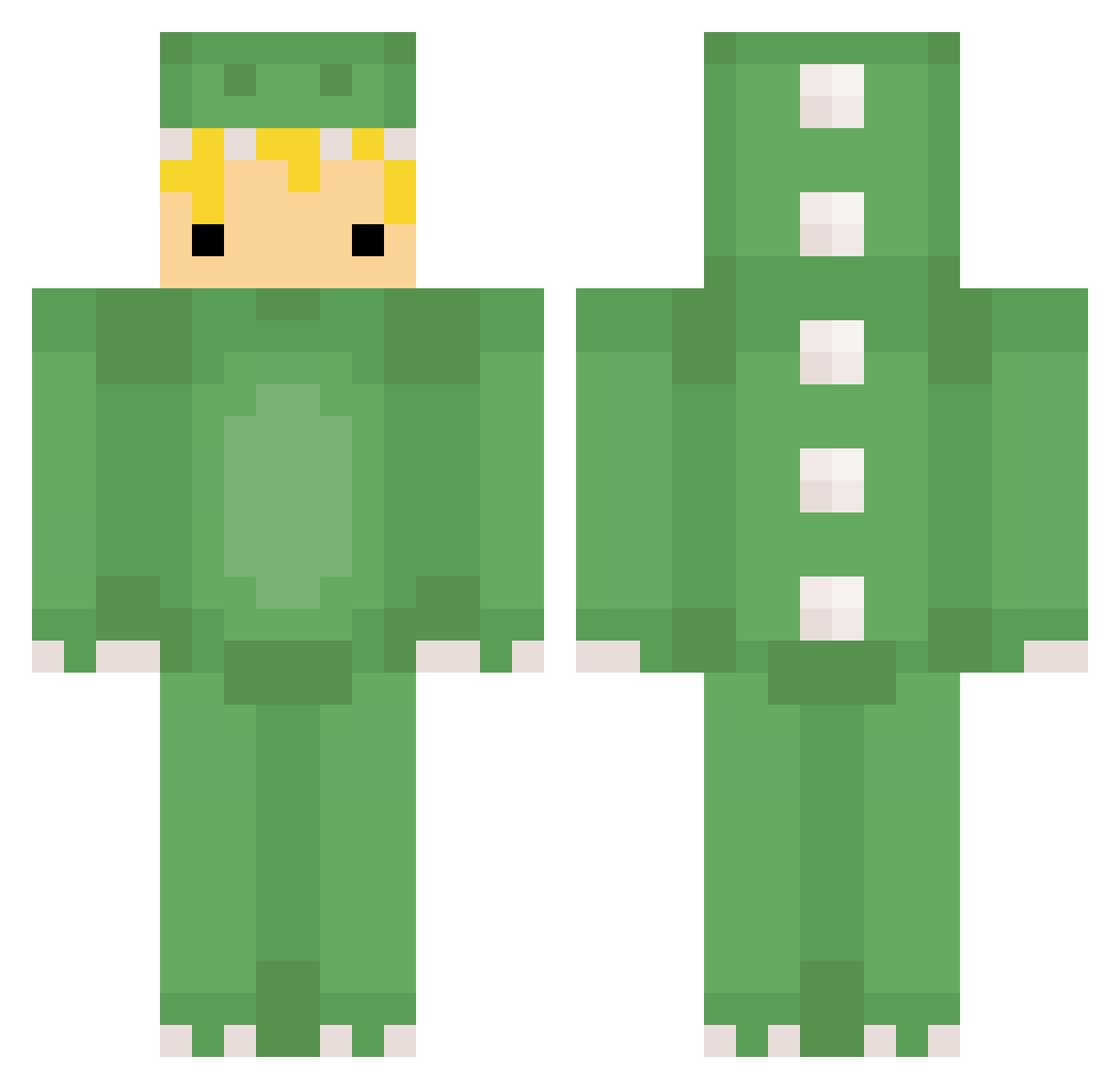 TreysWays Minecraft skin, front and back view