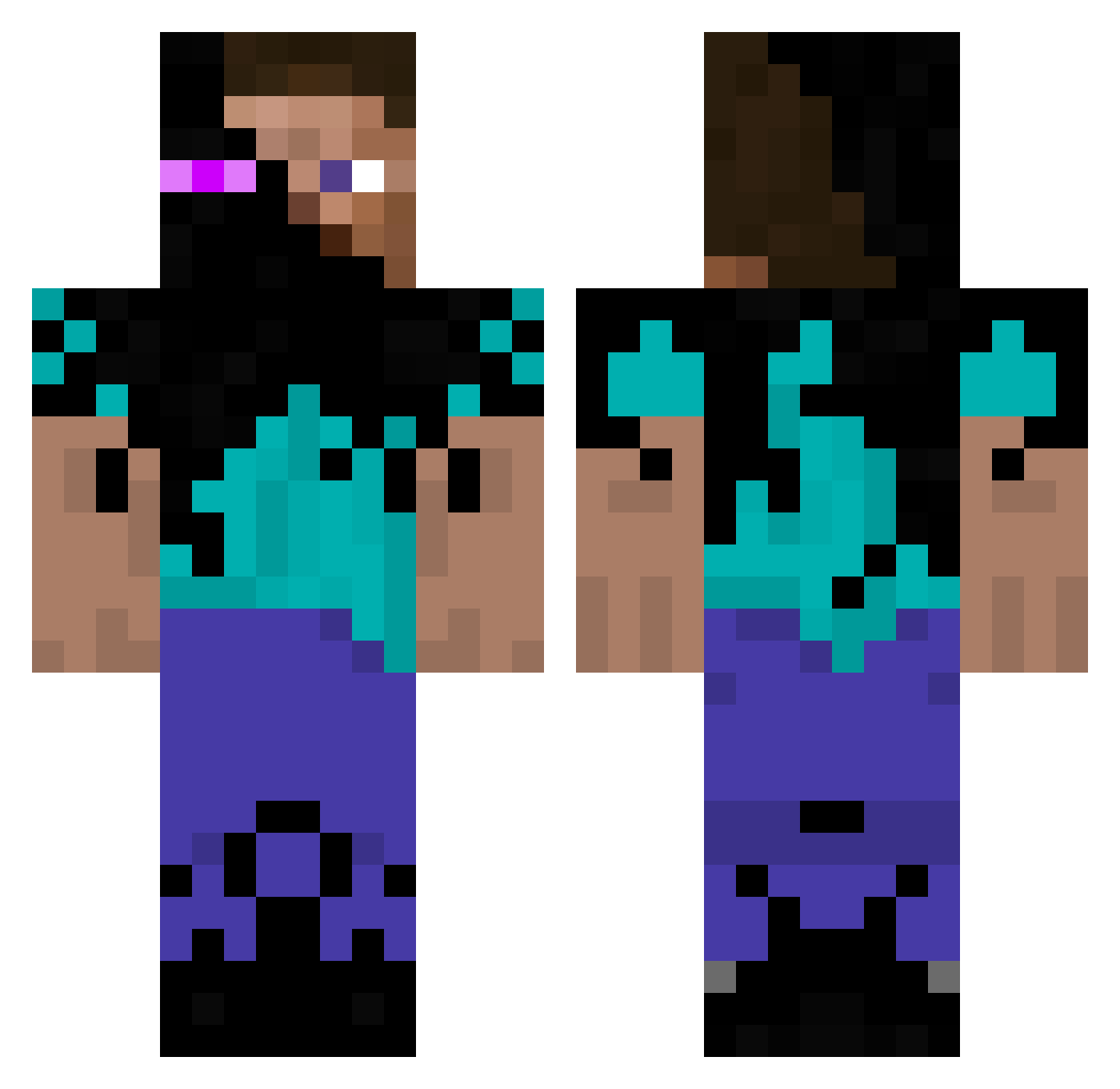 Raggmunken04 Minecraft skin, front and back view