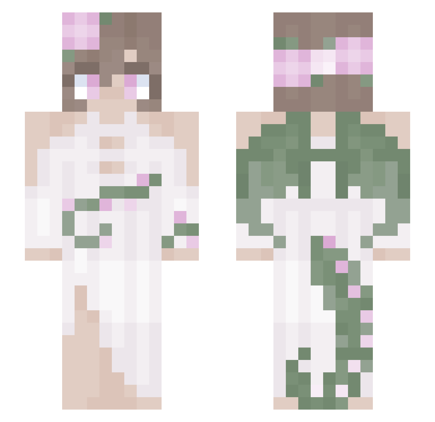 dragonhuman Minecraft skin, front and back view