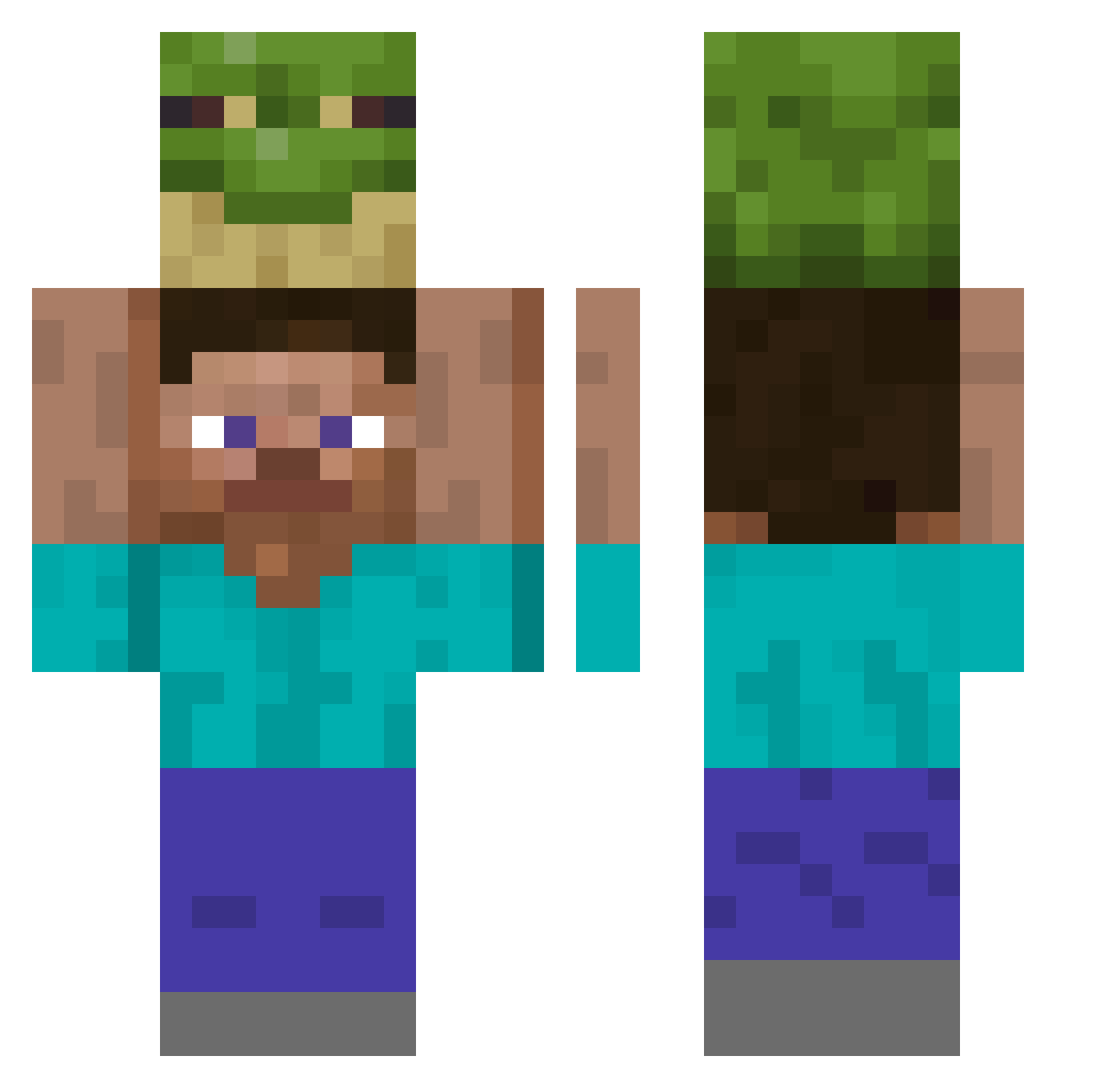 eggman187 Minecraft skin, front and back view