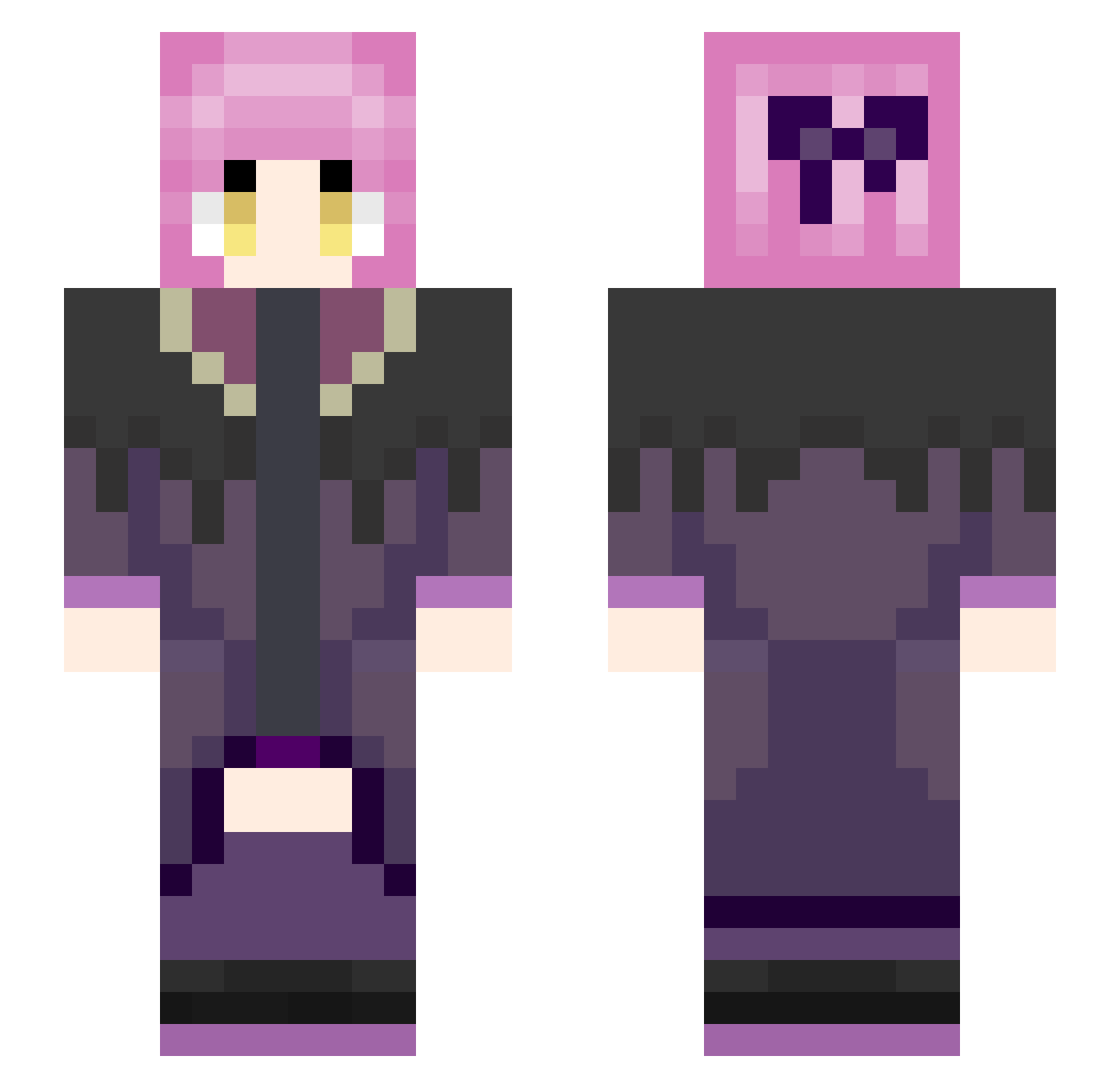 Sakanade_ Minecraft skin, front and back view