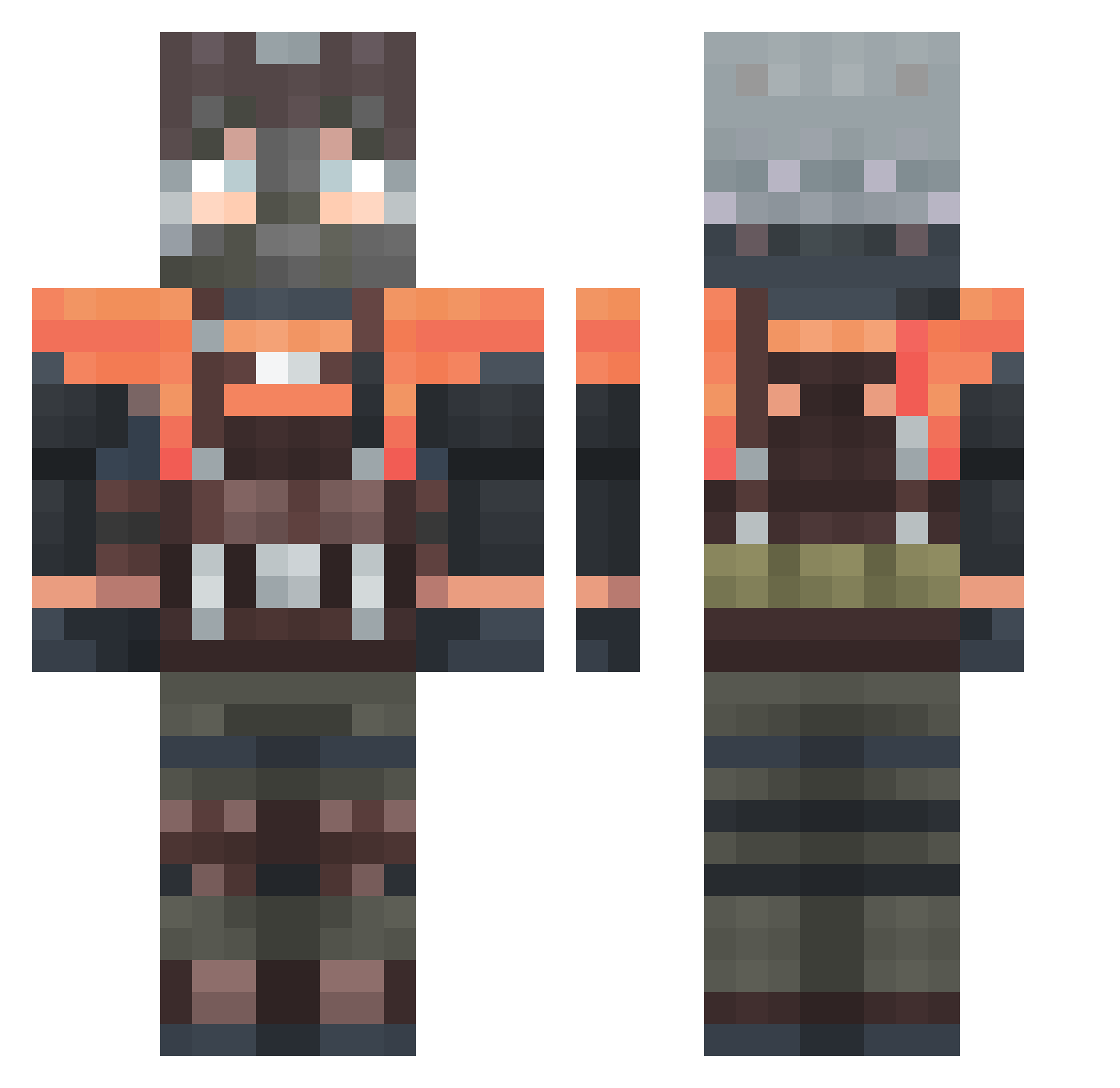 TkDaBoi99 Minecraft skin, front and back view
