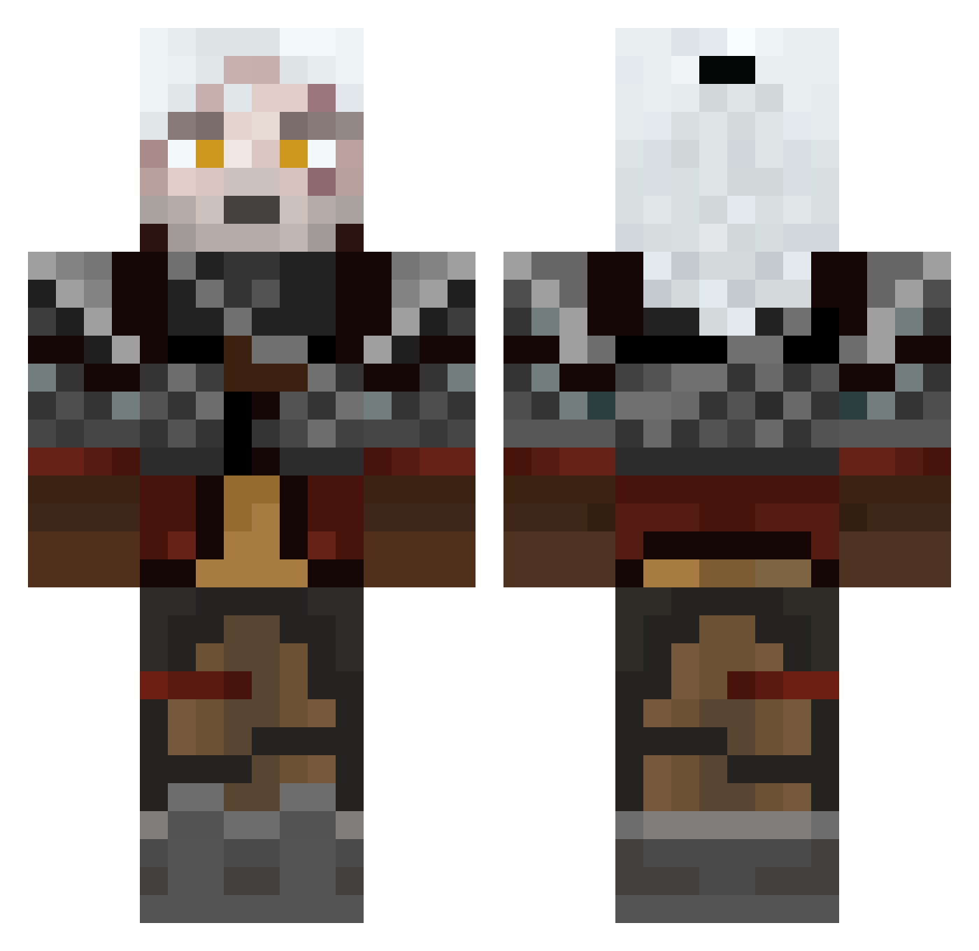 RivianWitcher Minecraft skin, front and back view