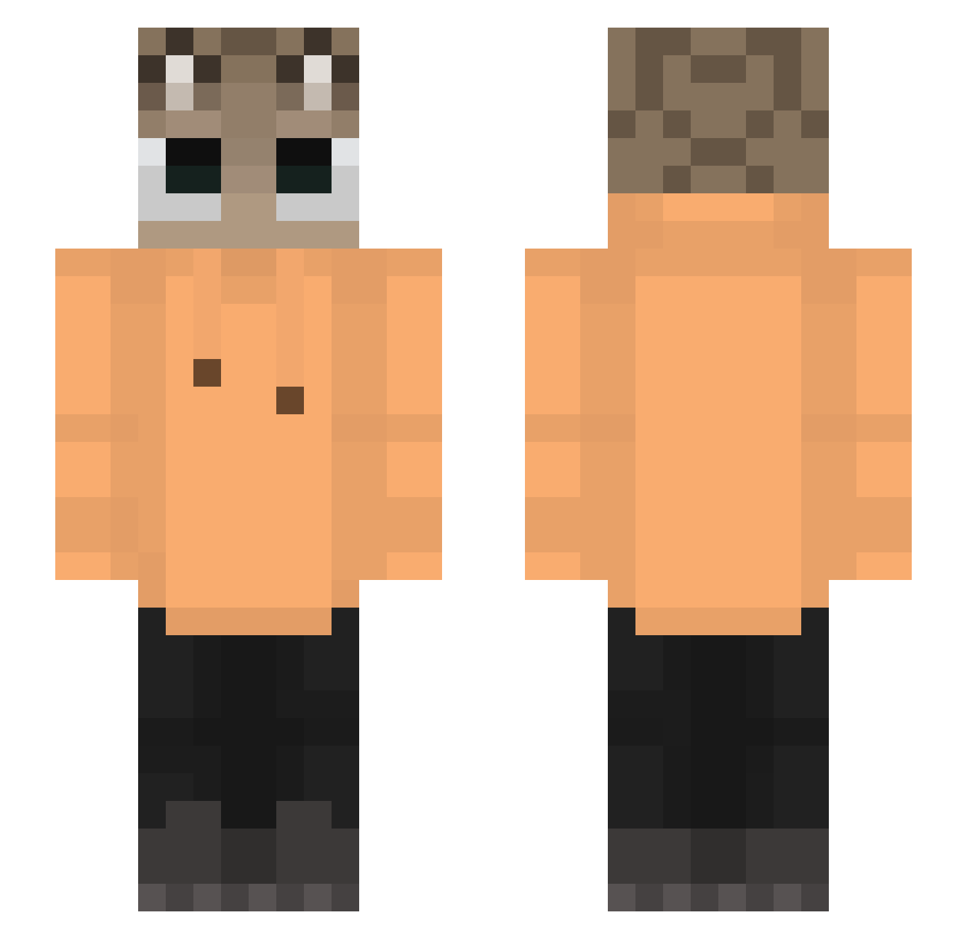 SnipeSnipe Minecraft skin, front and back view