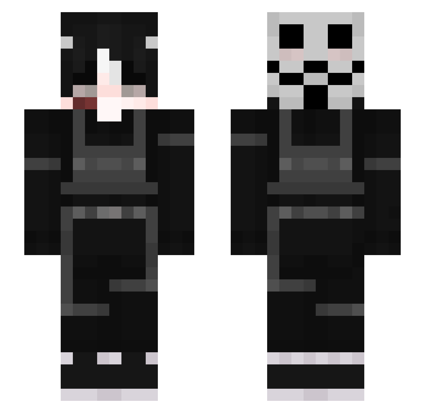 Einboy Minecraft skin, front and back view
