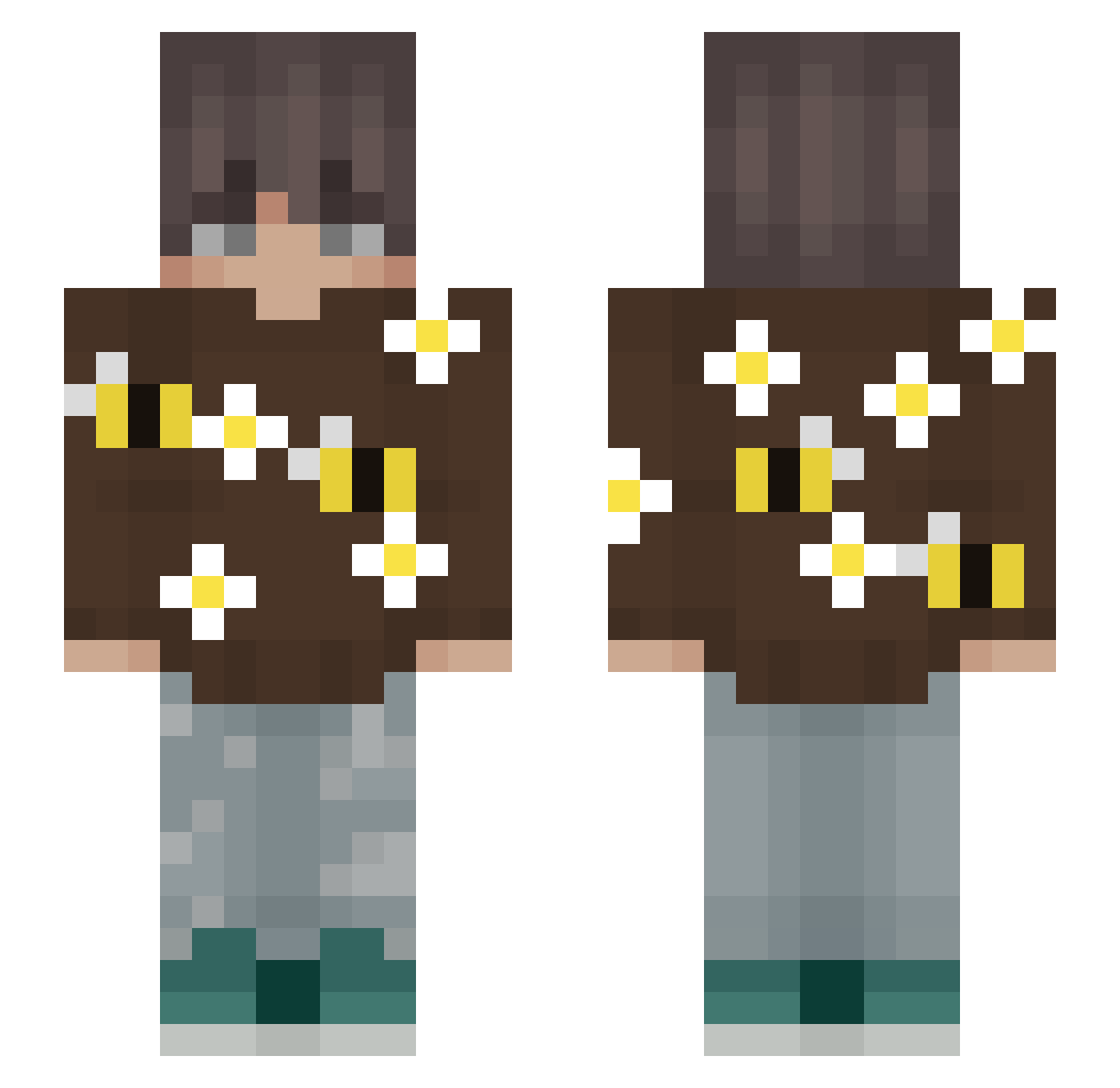 Rob1nn_ Minecraft skin, front and back view