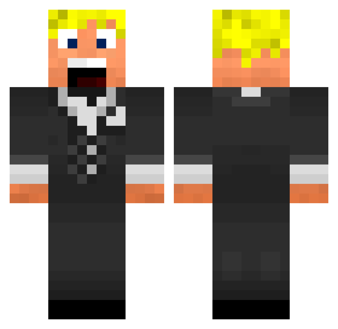 spool Minecraft skin, front and back view