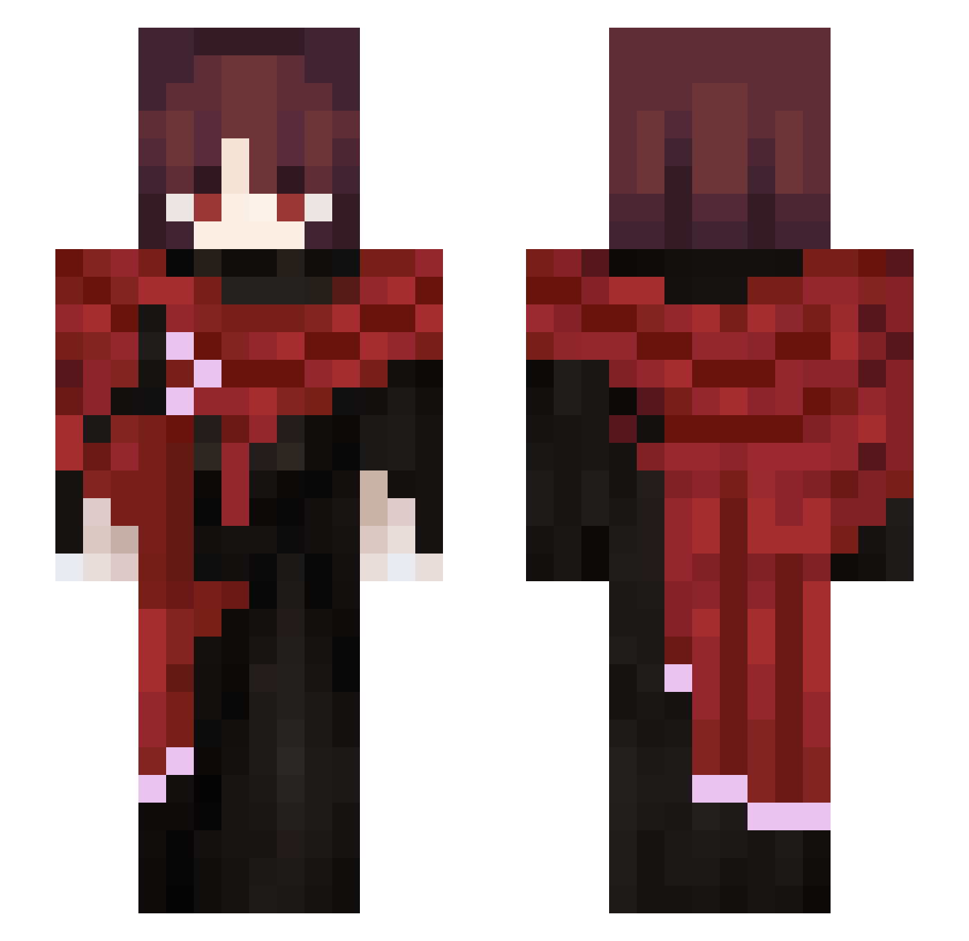 heartscope Minecraft skin, front and back view