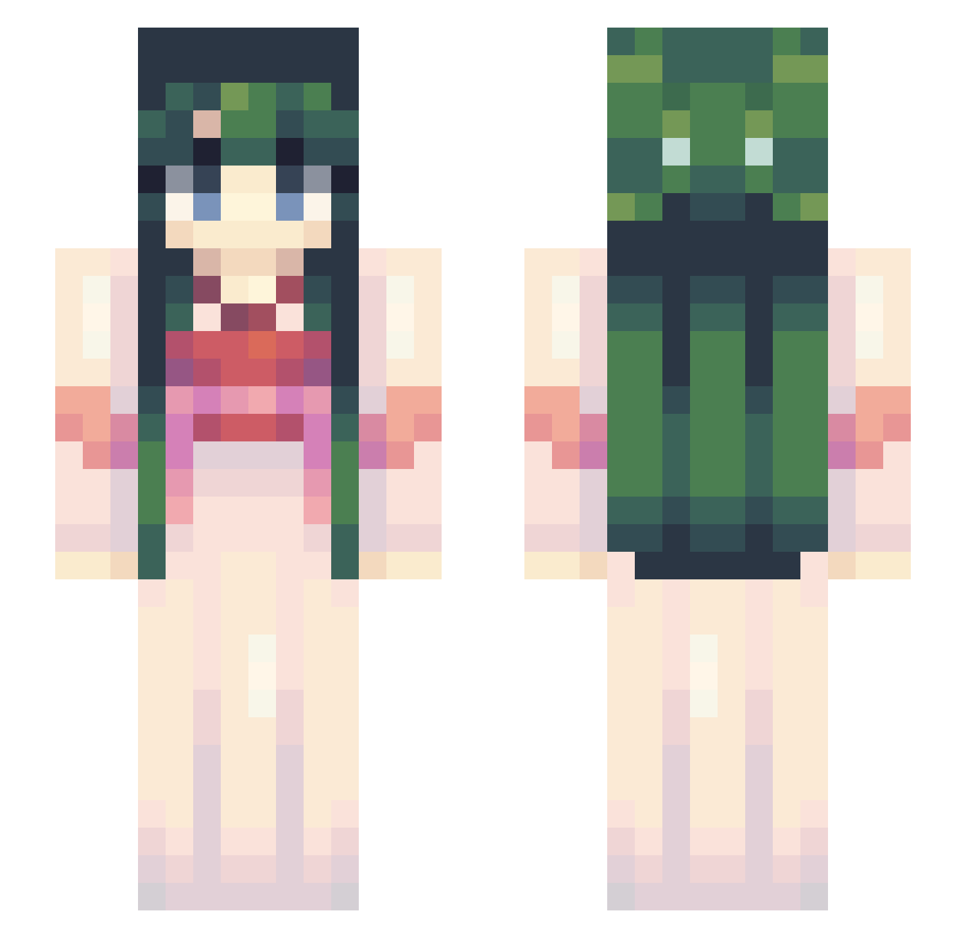 Kitty_Ket Minecraft skin, front and back view