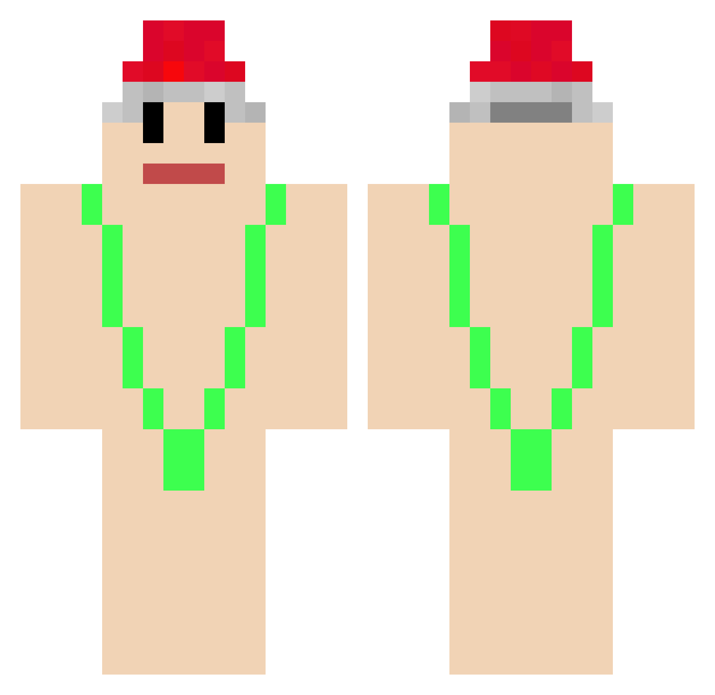 bonier Minecraft skin, front and back view