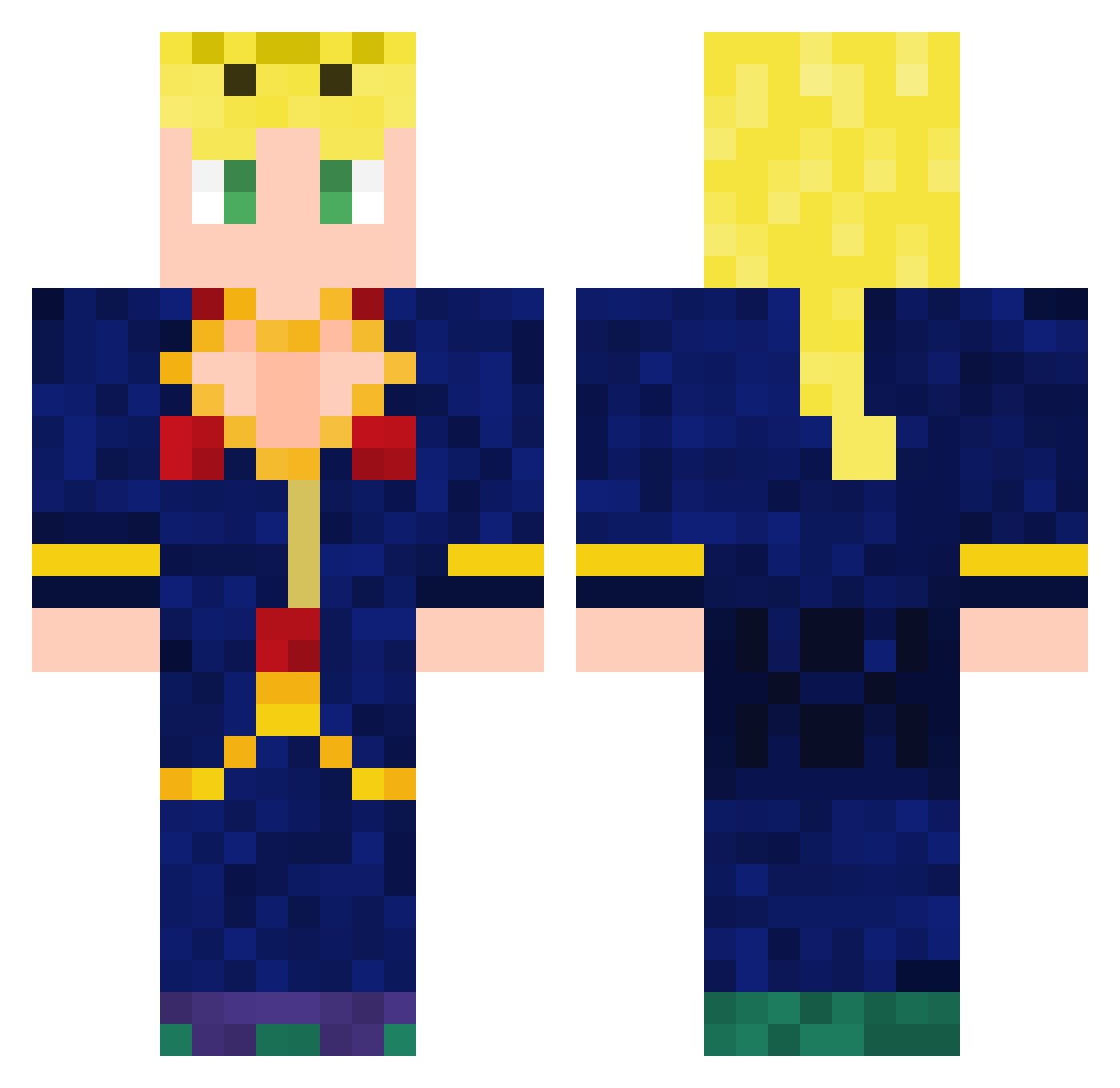 Forest Minecraft skin, front and back view