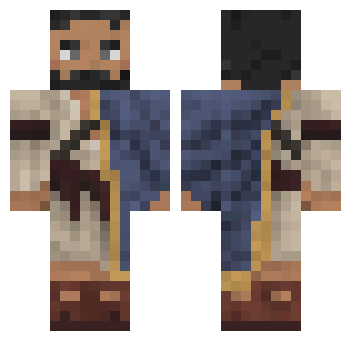 Bolete Minecraft skin, front and back view