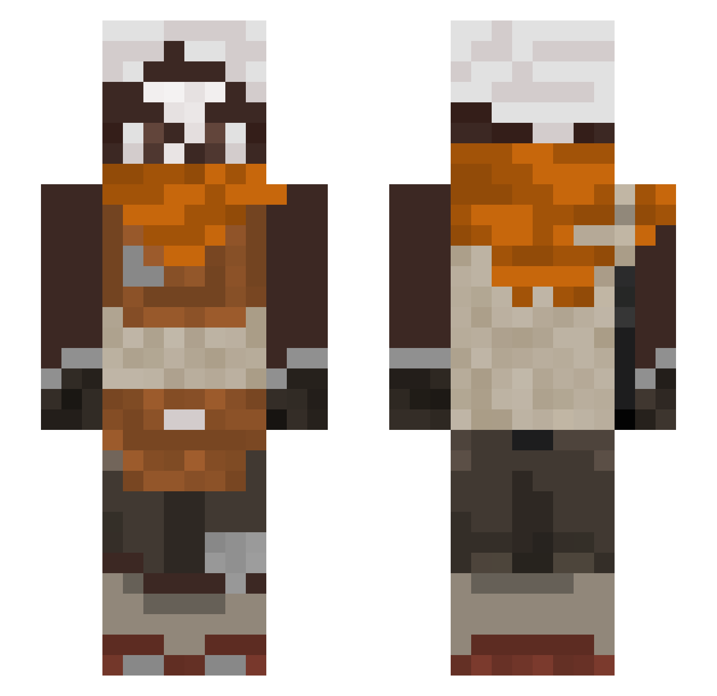 futureI Minecraft skin, front and back view