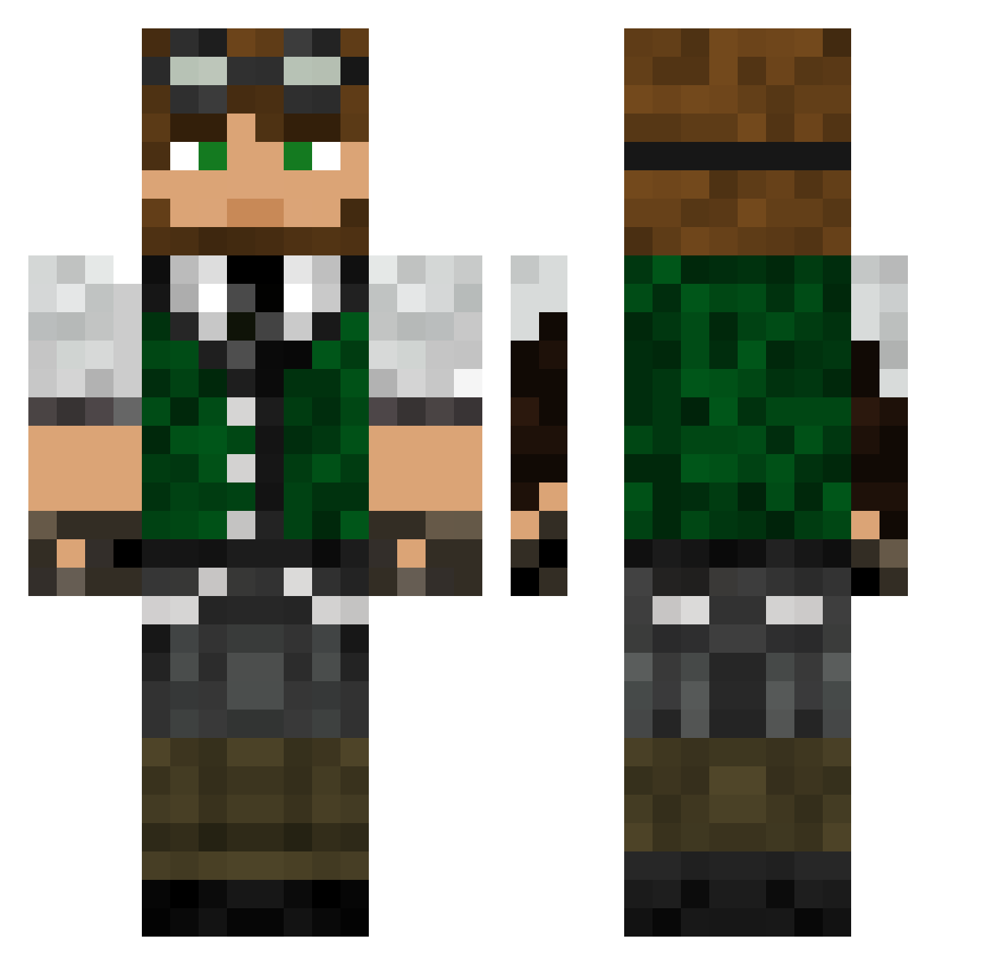 SickBrando Minecraft skin, front and back view