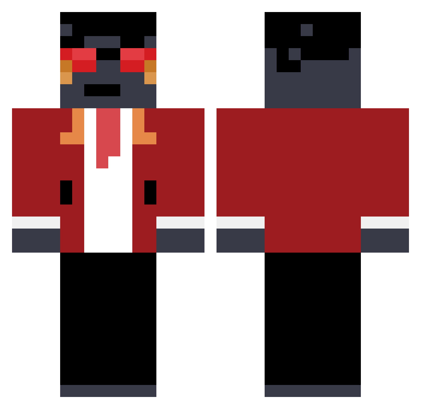 bonitaohenzo Minecraft skin, front and back view