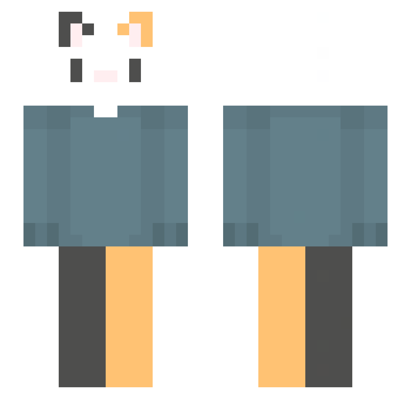 SmellyDoggie Minecraft skin, front and back view