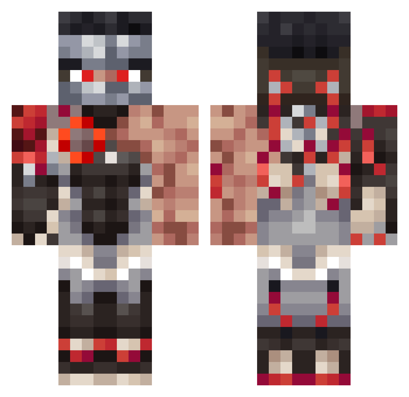 el_racista Minecraft skin, front and back view