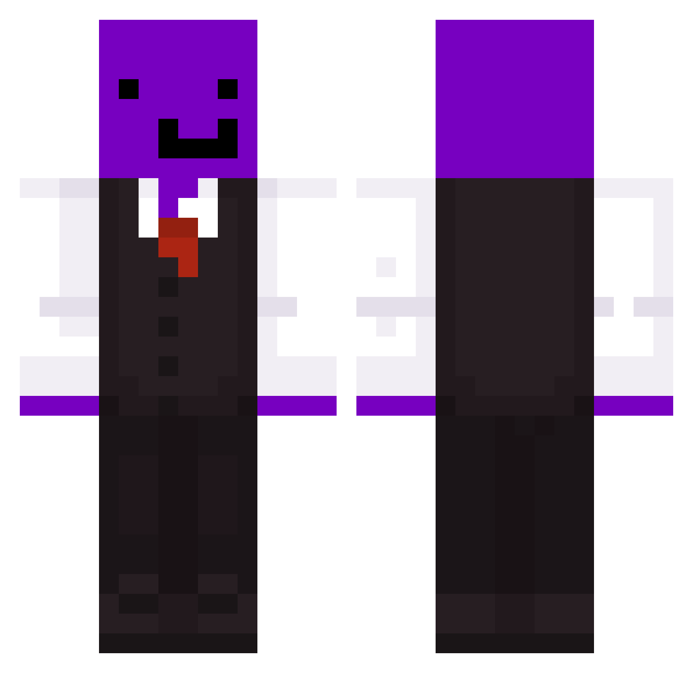 Meyxo Minecraft skin, front and back view