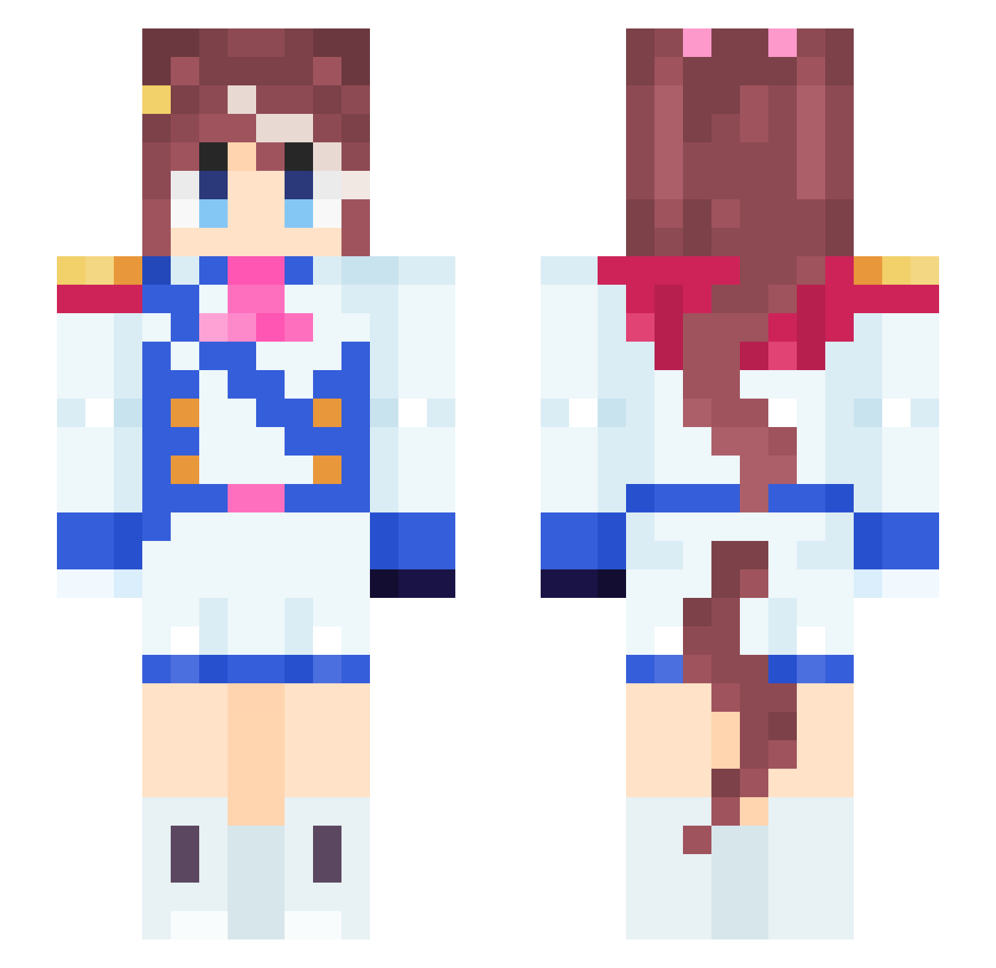 Jax777777 Minecraft skin, front and back view