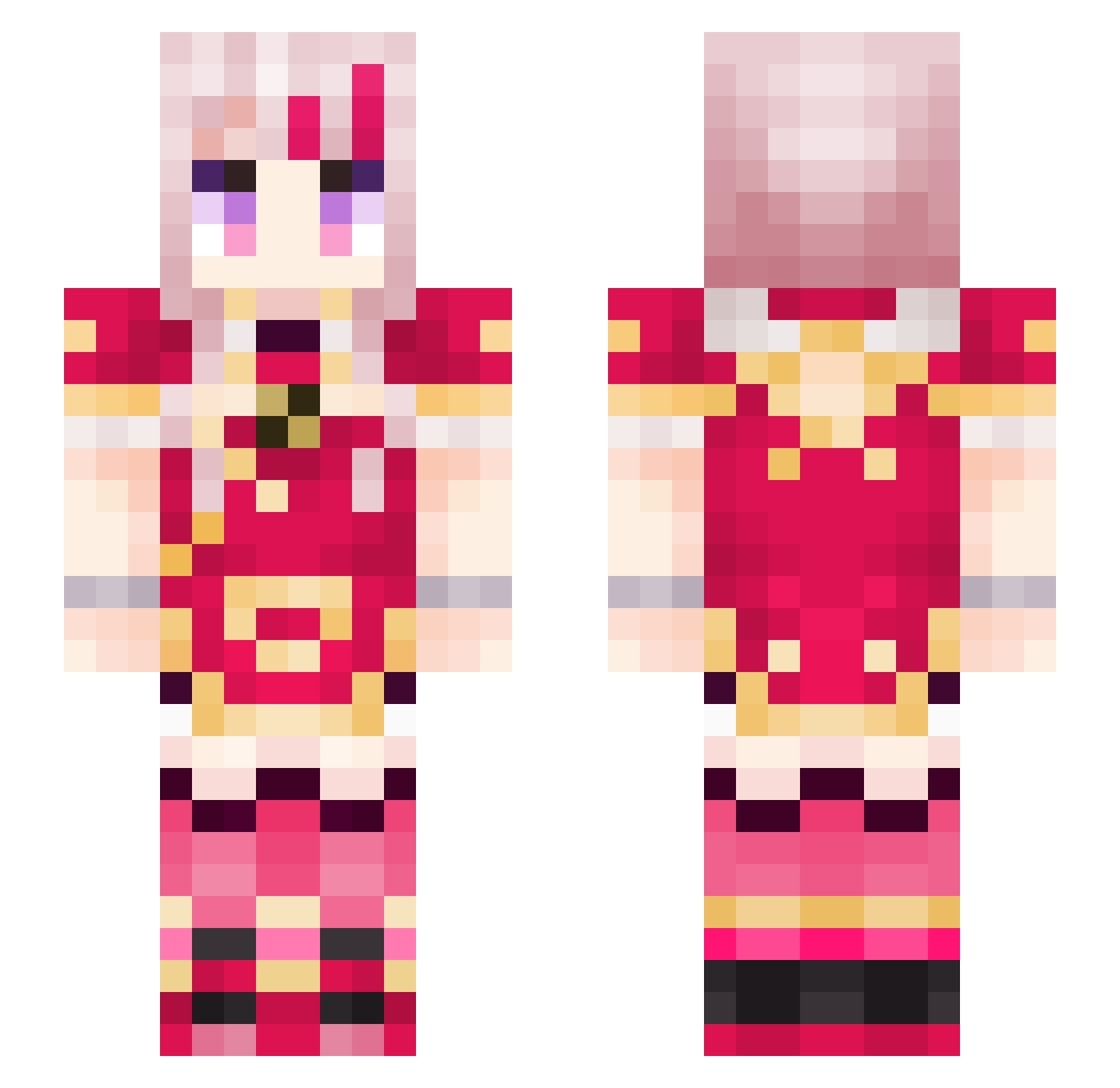 Bowandbullet Minecraft skin, front and back view