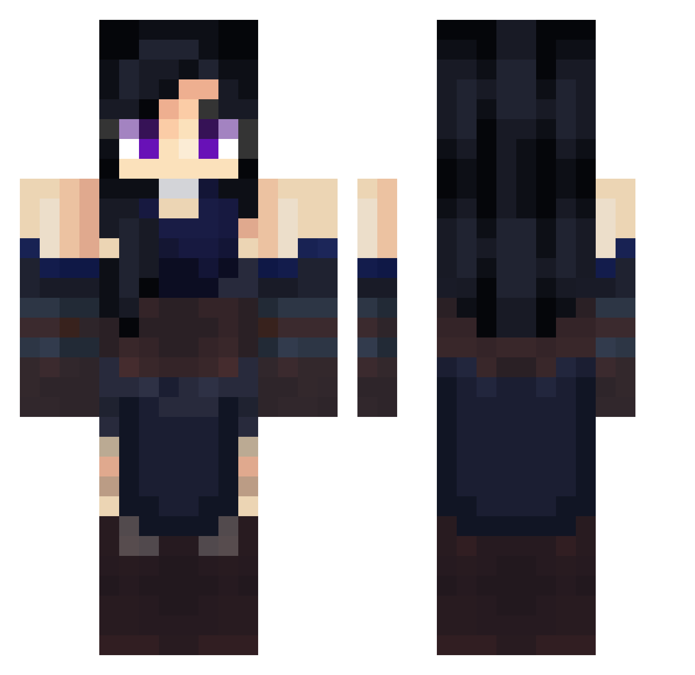 RedThinSouls Minecraft skin, front and back view