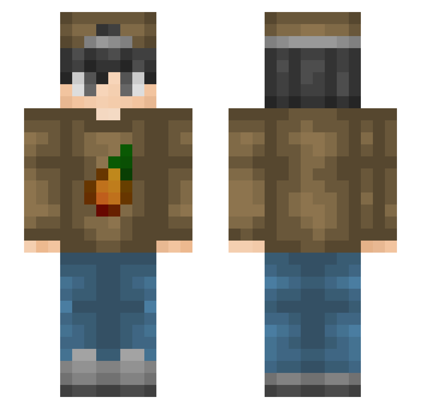 stnd Minecraft skin, front and back view