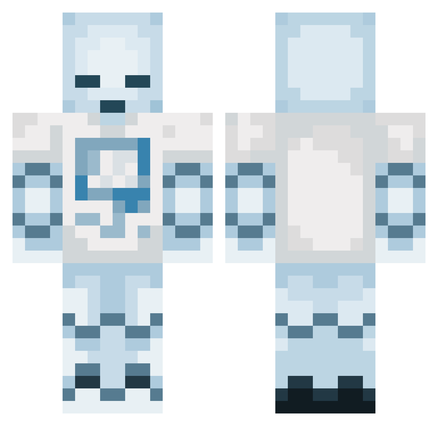 SunnyIsOnline Minecraft skin, front and back view