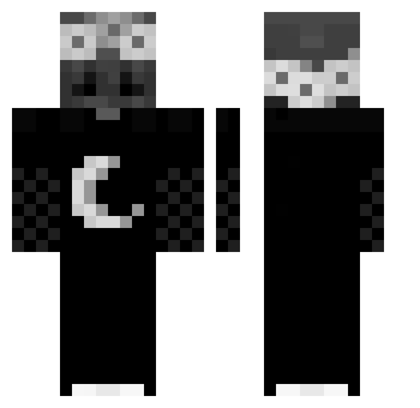 ByeMoon Minecraft skin, front and back view