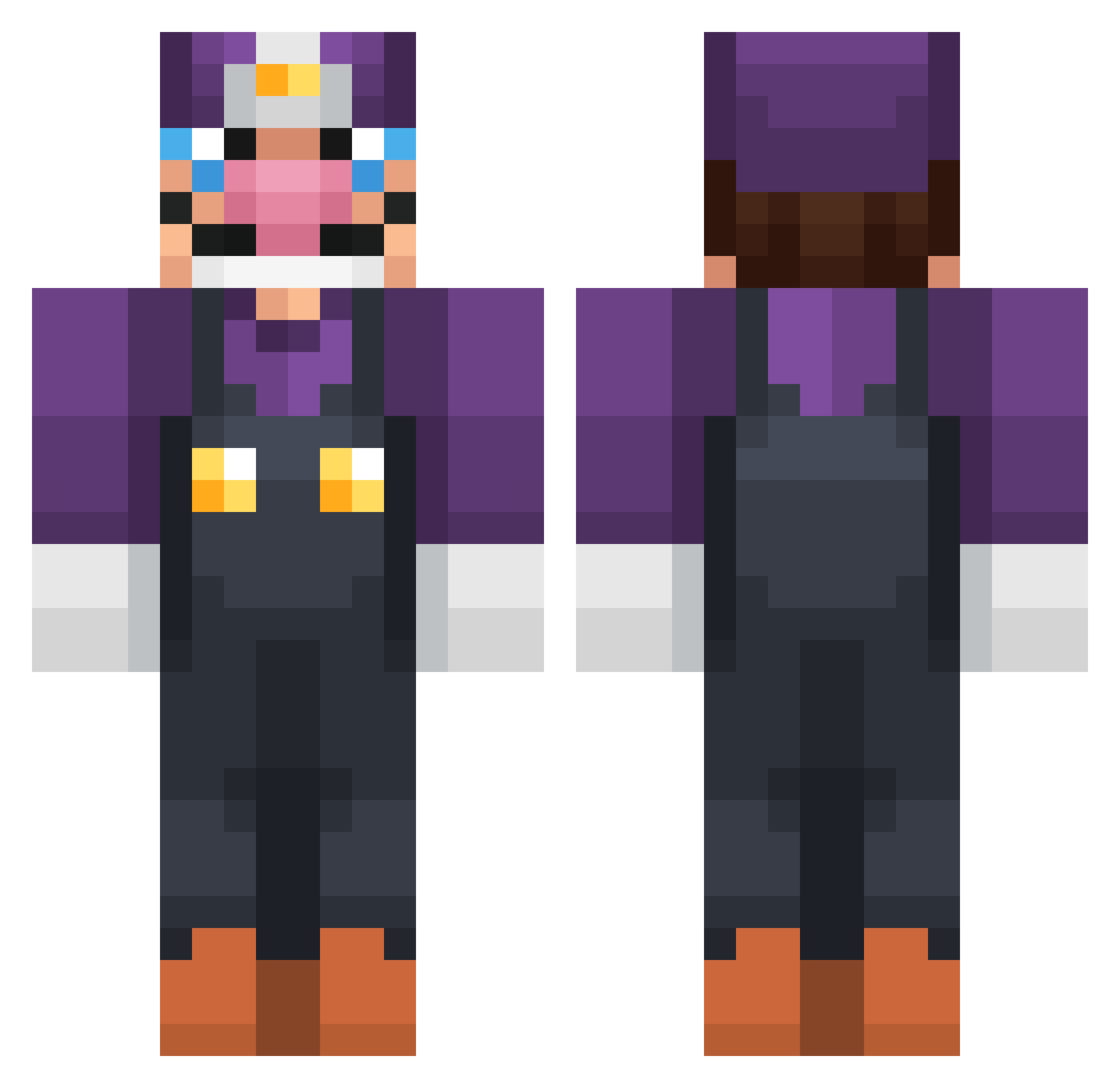PEEGANG123 Minecraft skin, front and back view
