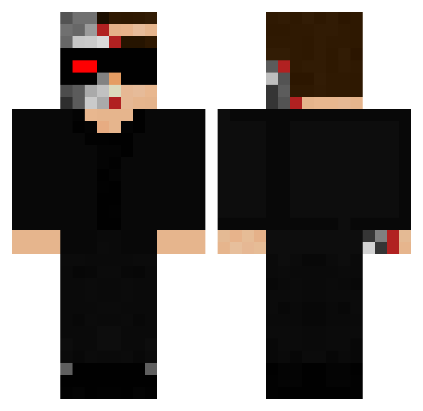 Vexdestiny19 Minecraft skin, front and back view