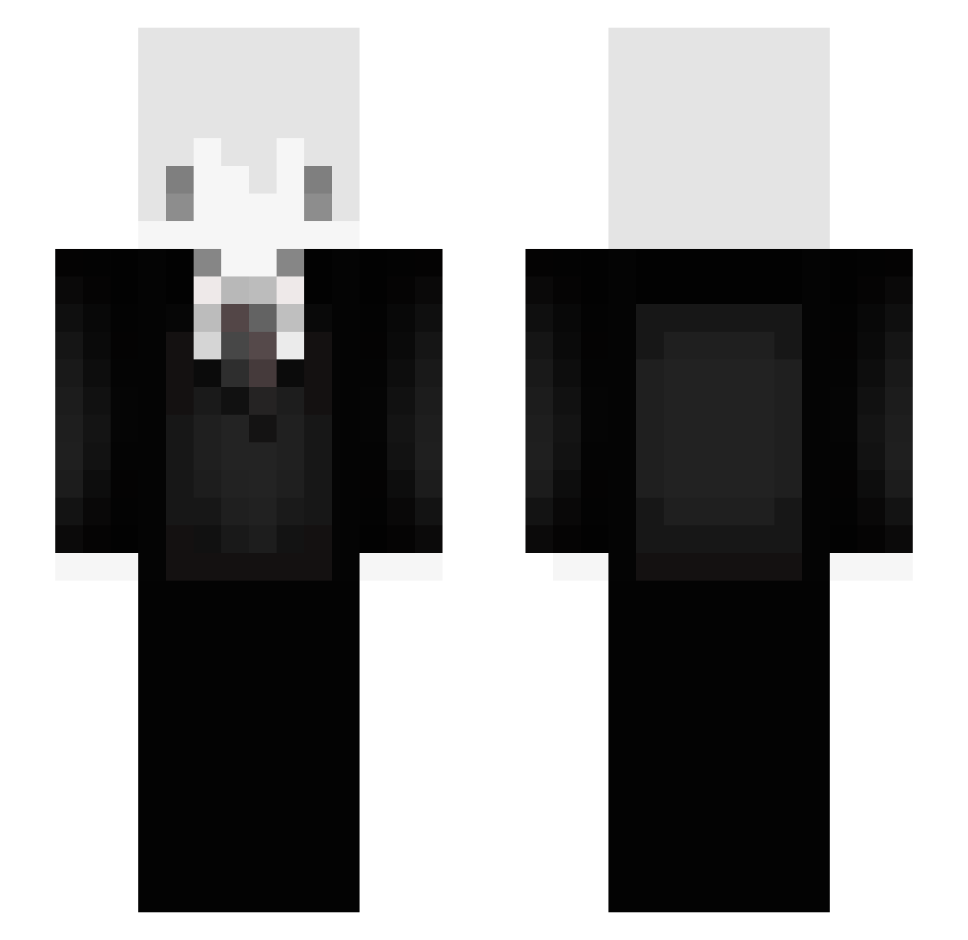 MissXed Minecraft skin, front and back view
