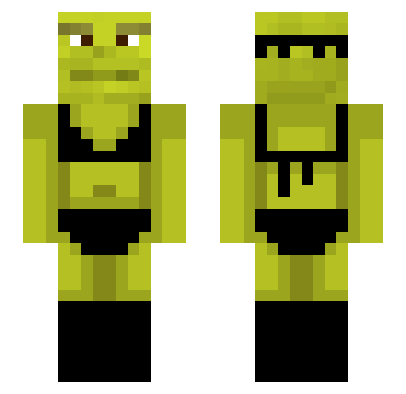 Darthyeager Minecraft skin, front and back view