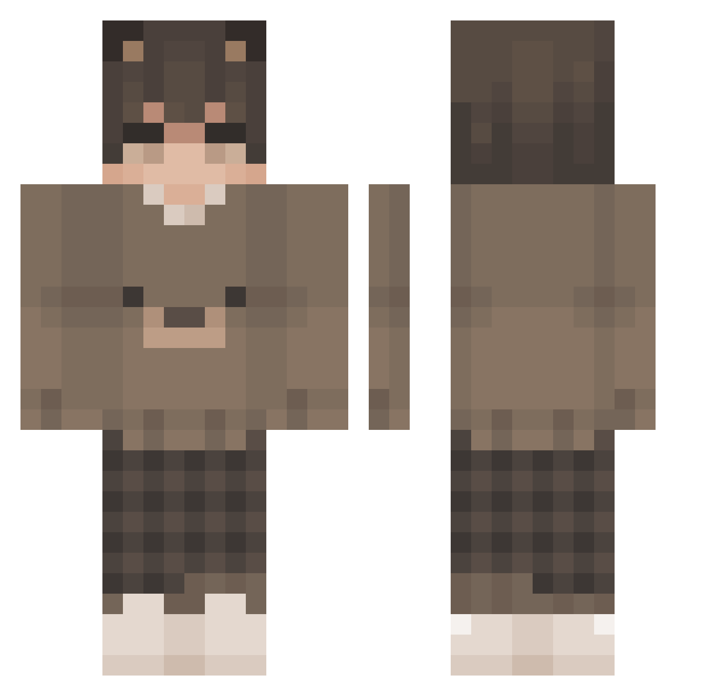 1uvdani Minecraft skin, front and back view