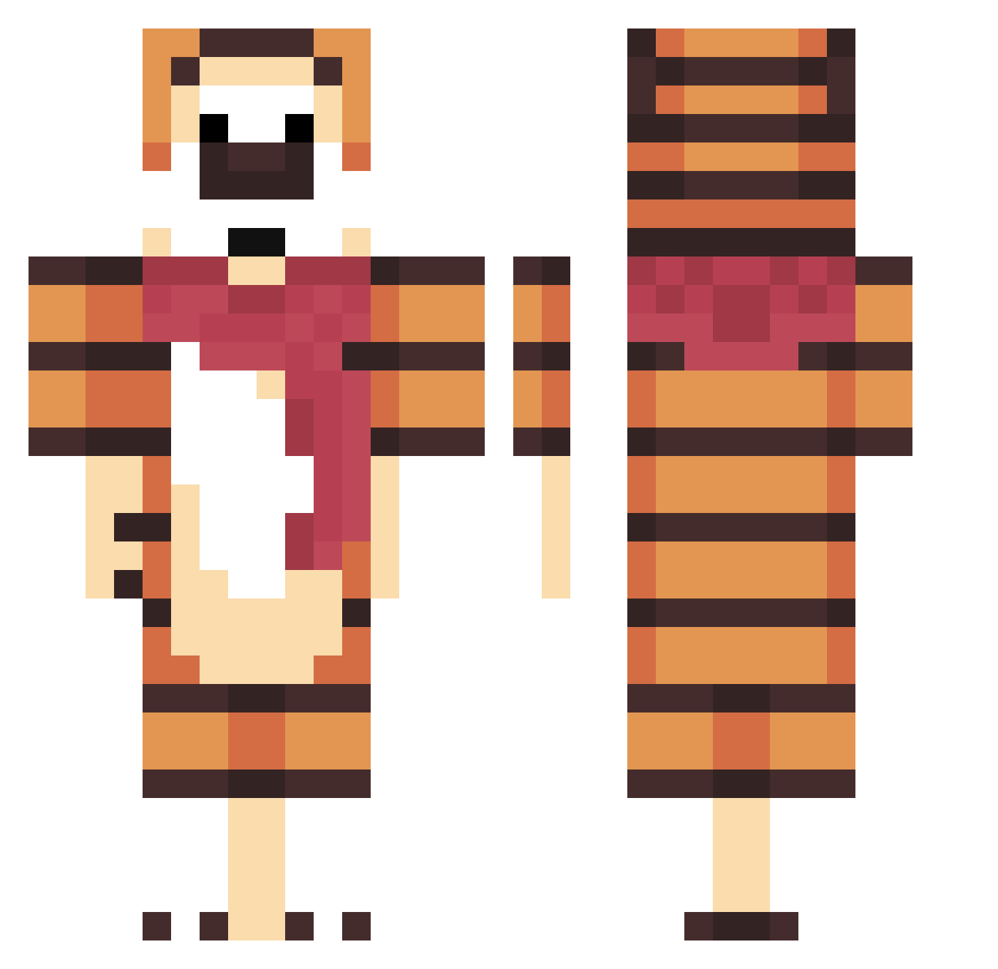 mpregsonogram Minecraft skin, front and back view