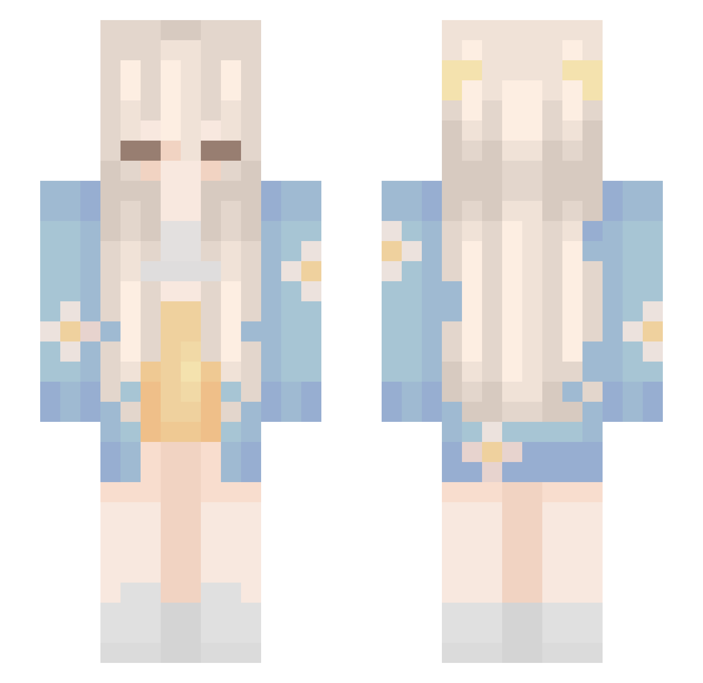 vevean Minecraft skin, front and back view