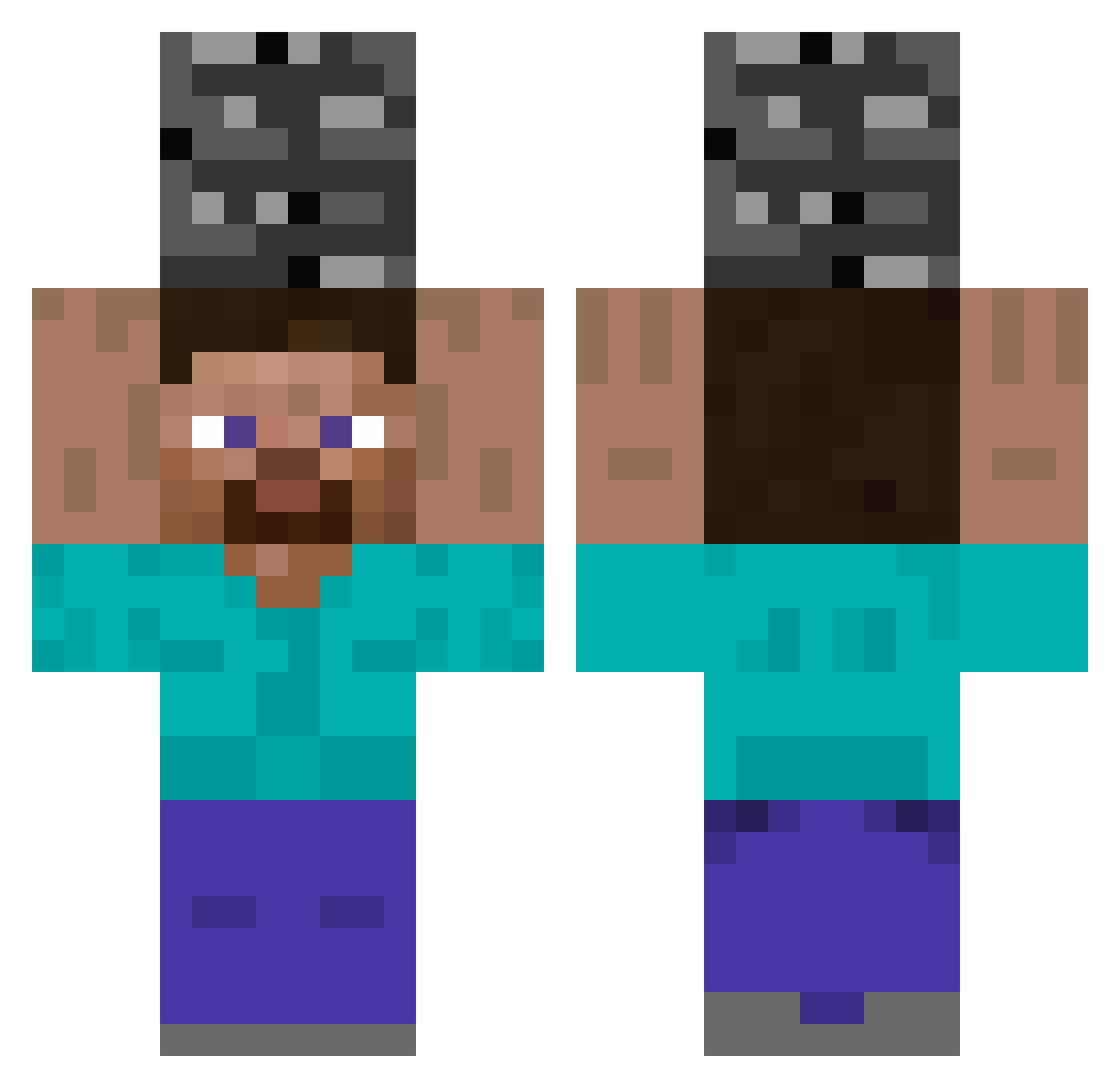 R4finh4 Minecraft skin, front and back view