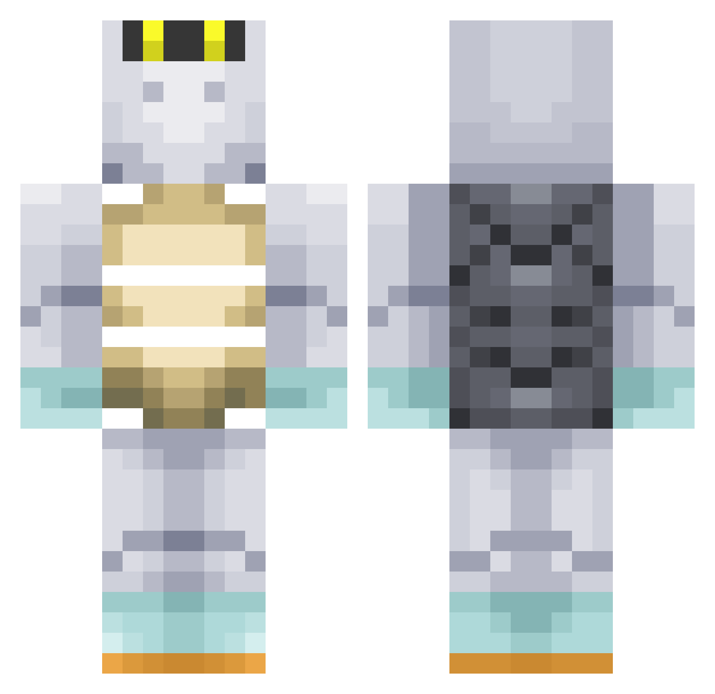 Fidegrazi Minecraft skin, front and back view