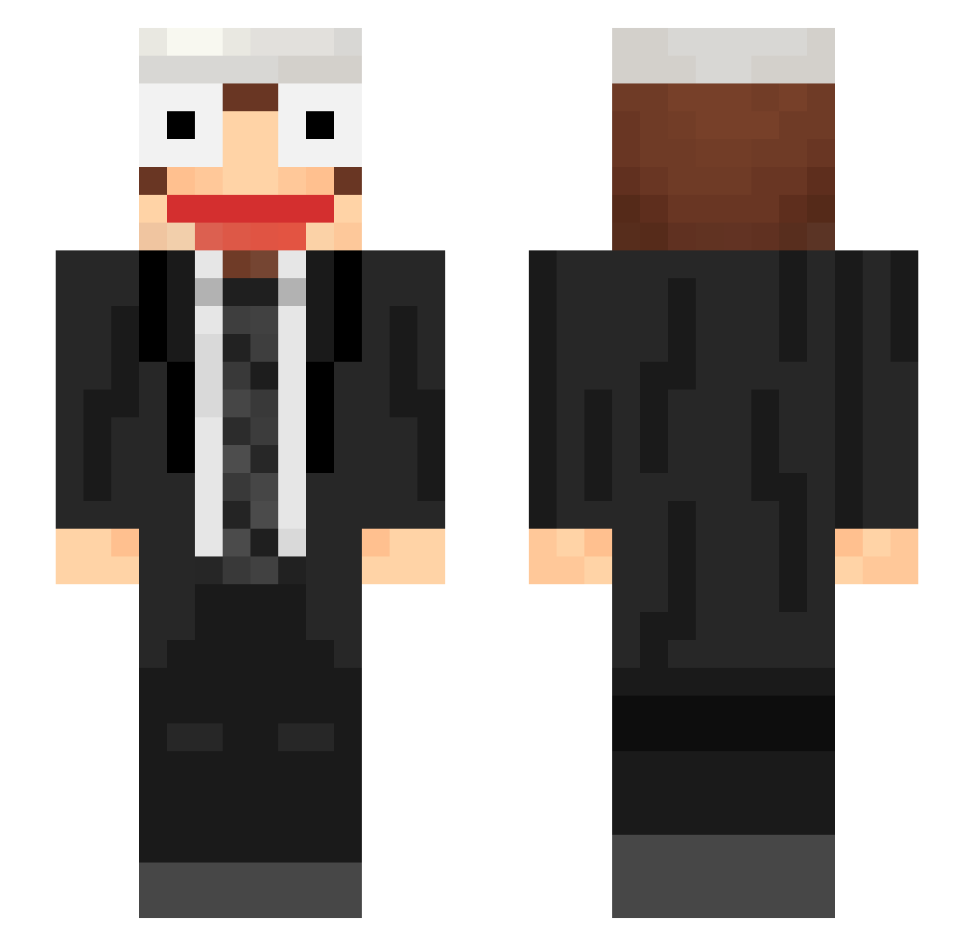 Monkeh Minecraft skin, front and back view