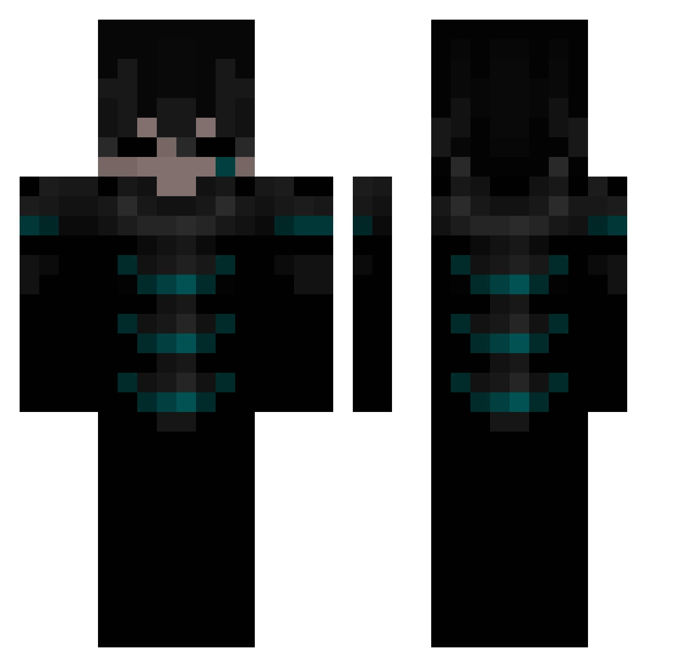 dark_street Minecraft skin, front and back view