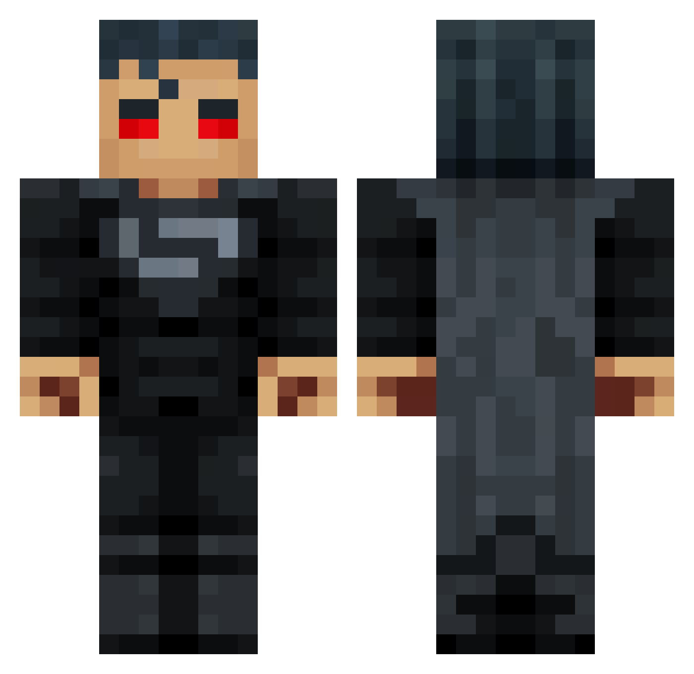 Koleas Minecraft skin, front and back view