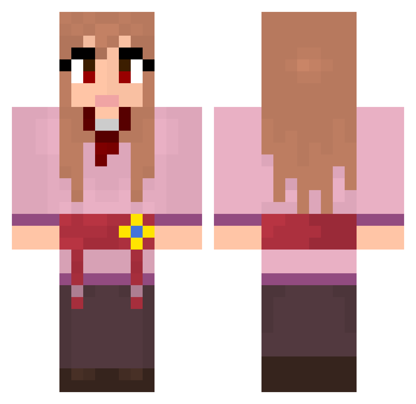 Buttering Minecraft skin, front and back view