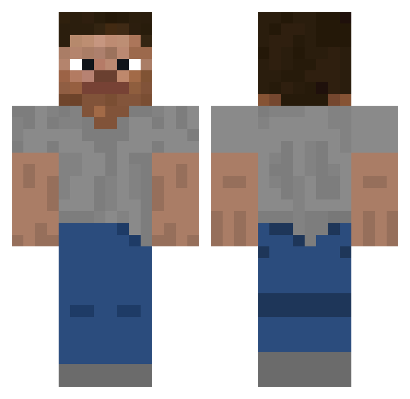 Glowin9 Minecraft skin, front and back view