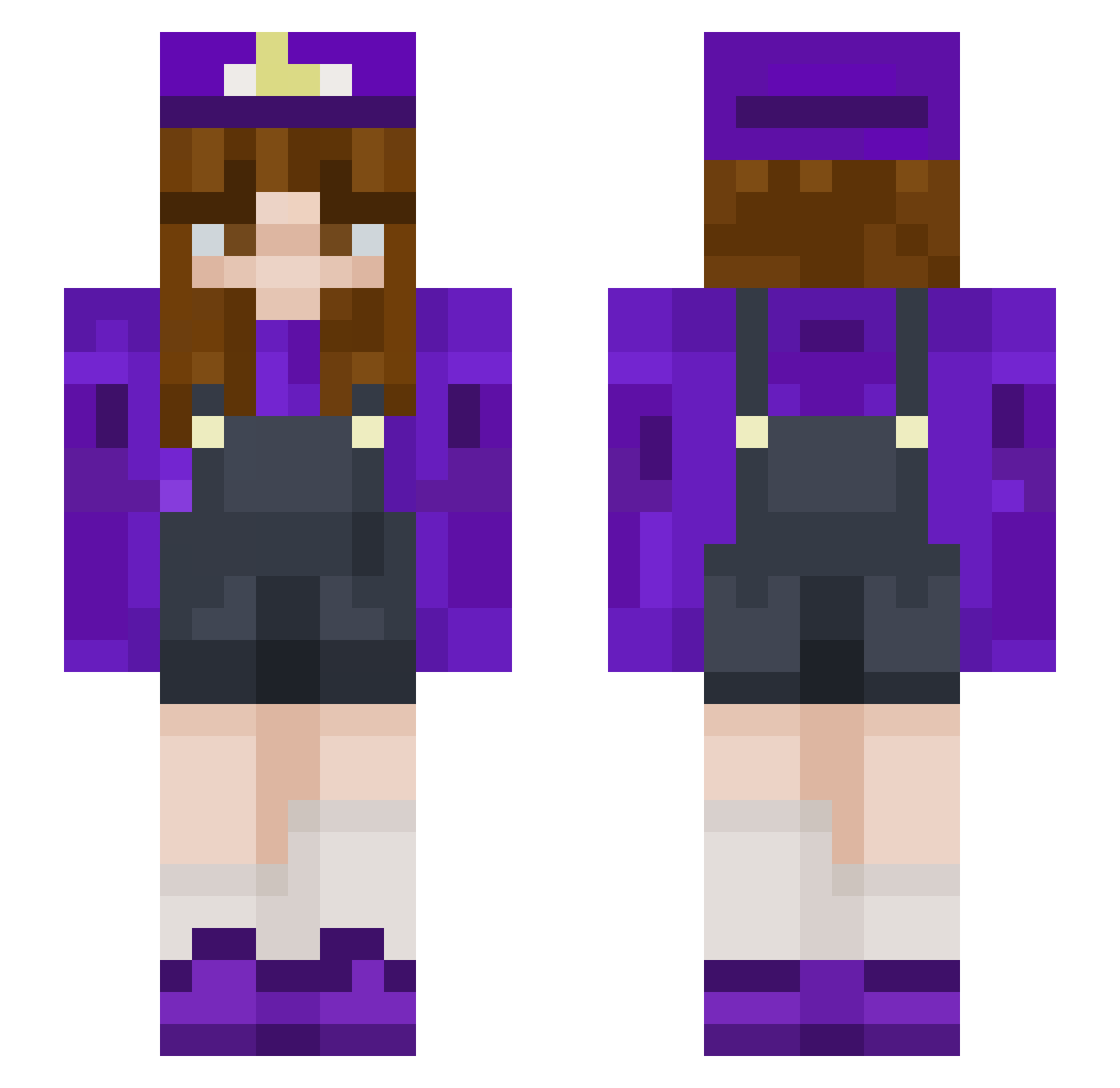 Vitie Minecraft skin, front and back view